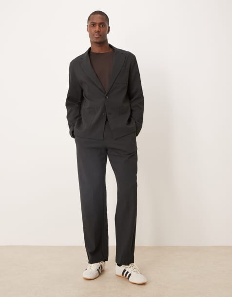 ASOS DESIGN - Coordinato regular in tessuto seersucker nero - view 1