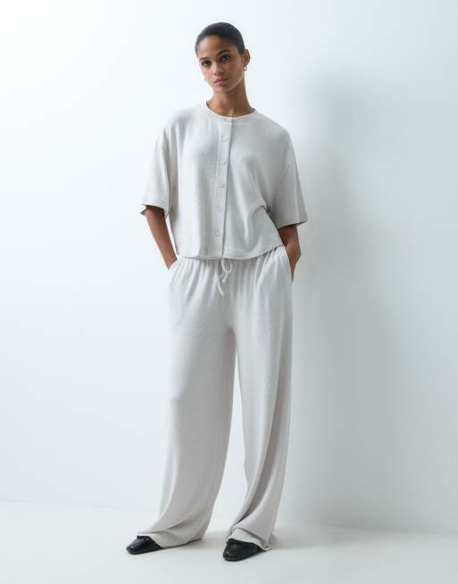 ASOS DESIGN - Coordinato squadrato in maglia color pietra testurizzato, 1 di 3