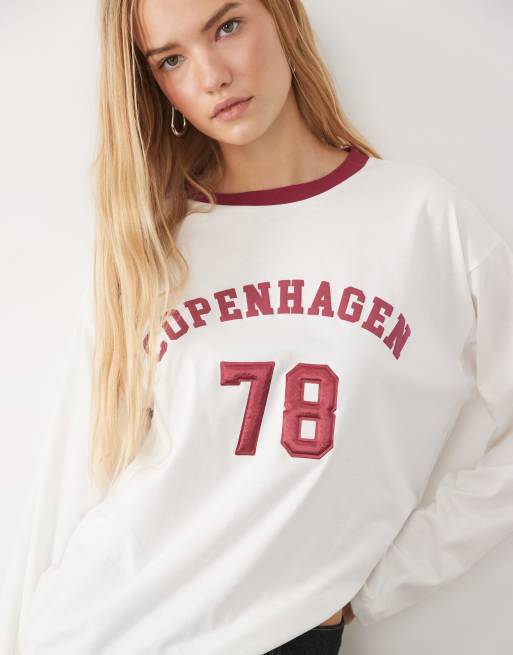 ASOS DESIGN Copenhagen '96 long sleeve t-shirt in ecru, 3 of 4