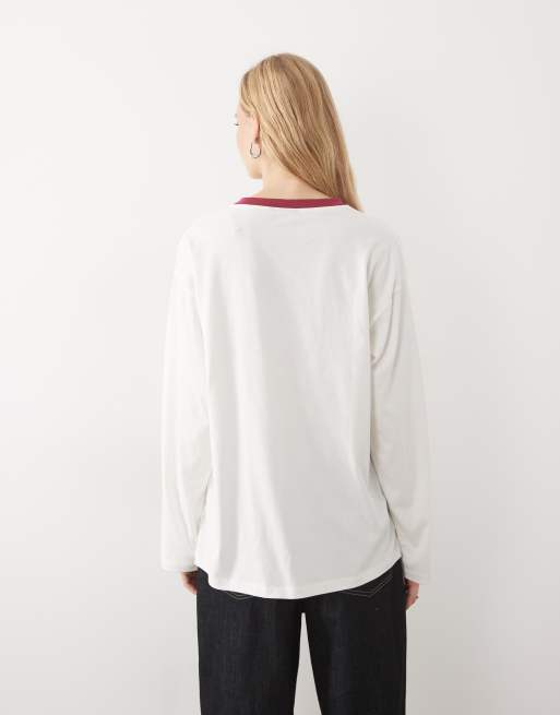 ASOS DESIGN Copenhagen '96 long sleeve t-shirt in ecru, 4 of 4