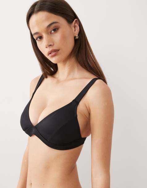 ASOS DESIGN Coppe Grandi - Maya Santa Monica - Top bikini a triangolo strutturato nero - view 1