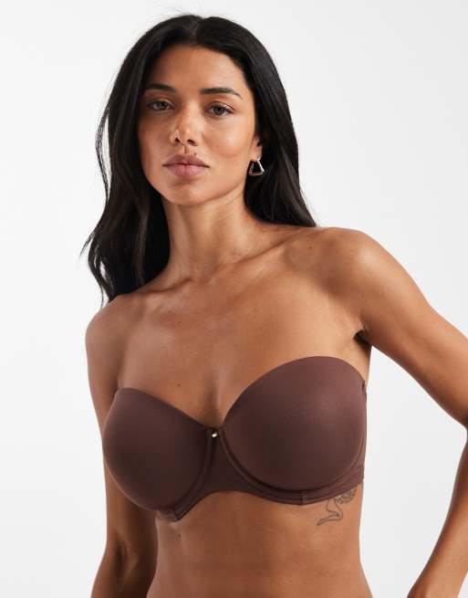 ASOS DESIGN Coppe Grandi - Reggiseno multiposizione preformato marrone con ferretto, 2 di 4