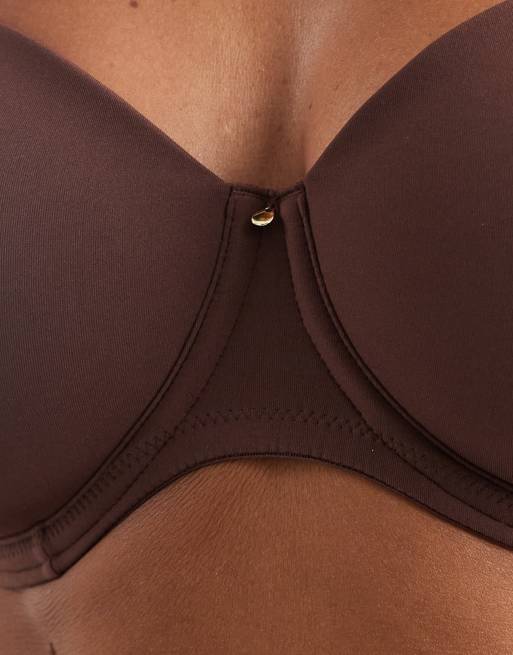 ASOS DESIGN Coppe Grandi - Reggiseno multiposizione preformato marrone con ferretto, 3 di 4