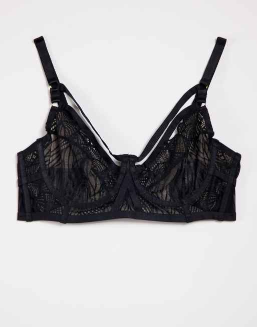 ASOS DESIGN Coppe Grandi - Ruby - Reggiseno con spalline con dettagli in metallo