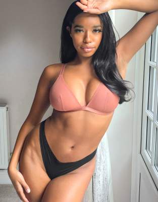 ASOS DESIGN Coppe Grandi - Tiggy - Reggiseno morbido a triangolo snellente in rete color visone