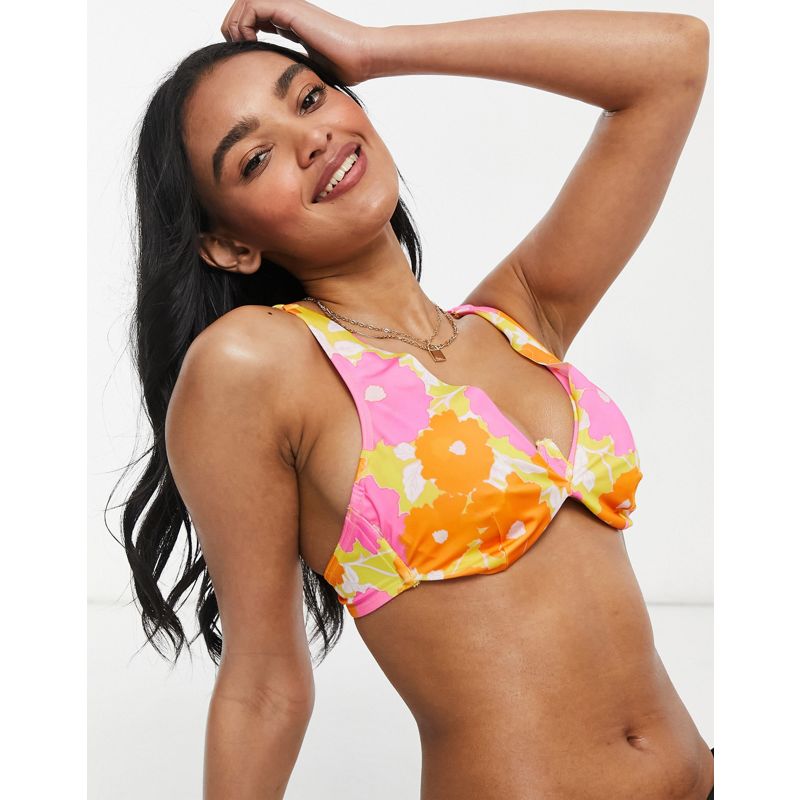 Moda mare Donna DESIGN - Bikini con stampa a fiori color block