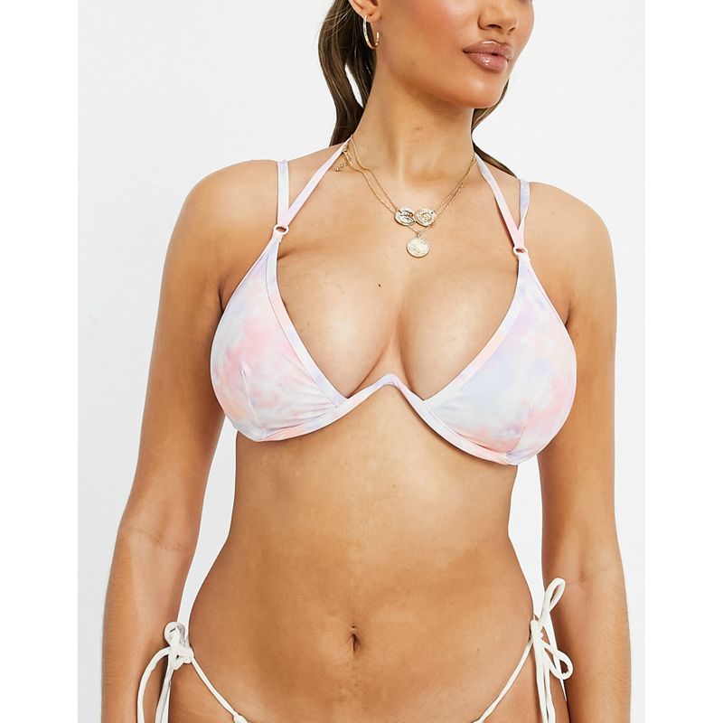 Donna Bikini DESIGN - Bikini con ferretto a V e stampa tie-dye colorata