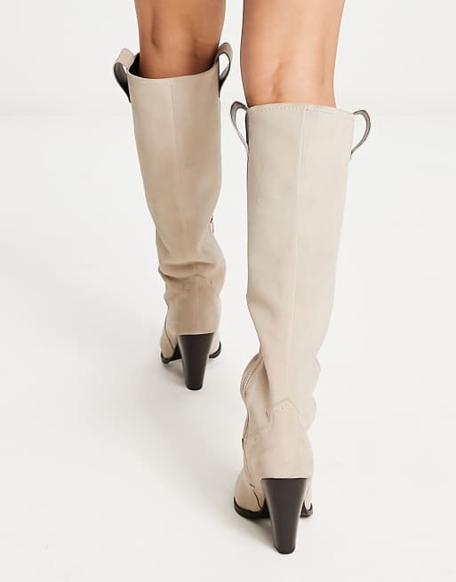 ASOS DESIGN - Coral - Offwhite western-støvler i læder, 2 af 4