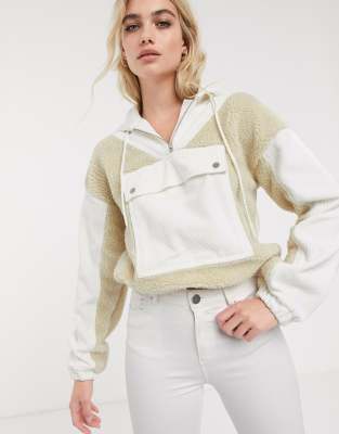 borg cropped jumper