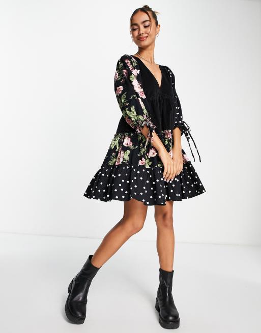 Asos mixed print discount dress