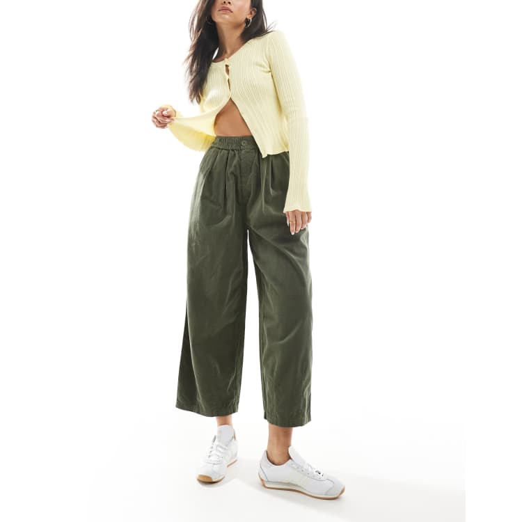 【SATIIIZ】Ellen Button Corduroy Balloon Pants STRUCTURED BALLOON PANTS - Mid-gray | ZARA United States