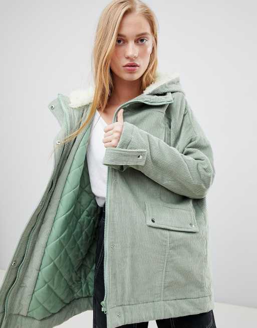 Parka velours 2024 cotelé femme