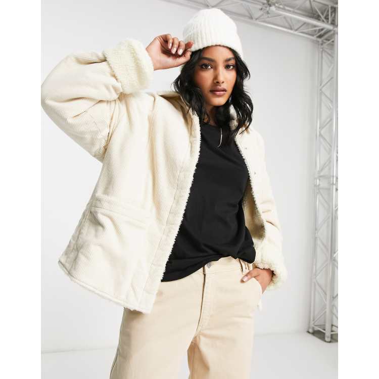 Borg lined cord jacket womens clearance