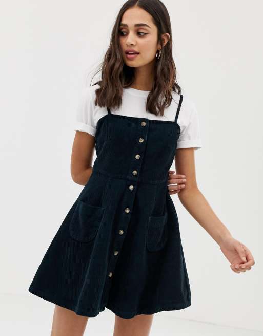 Cord shop button dress