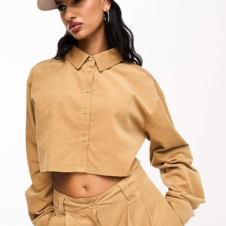 Camel Poplin Bow Top Camel Poplin Bow Top