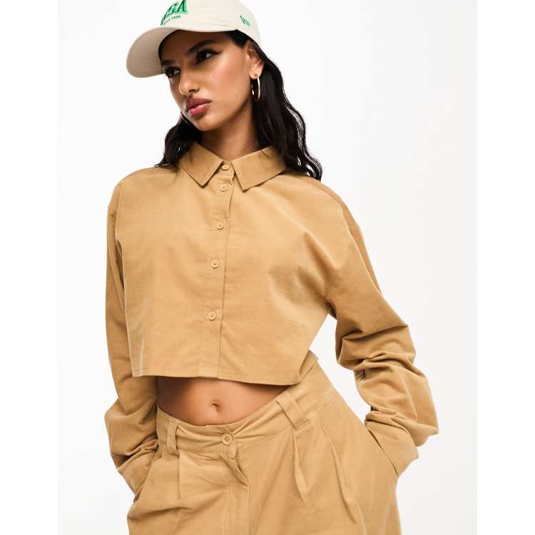 Camel Poplin Bow Top