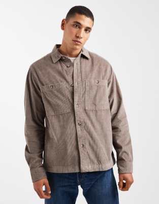 Cord-Hemdjacke in Beige-Neutral Neutral XL
