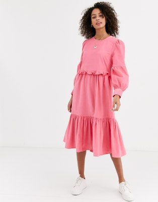 asos bright pink dress