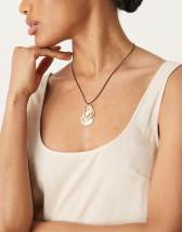 ASOS DESIGN cord necklace with faux-shell pendant