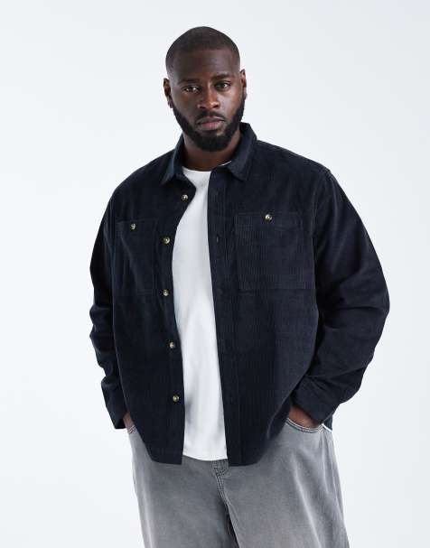 ASOS DESIGN cord overshirt in black - view 1