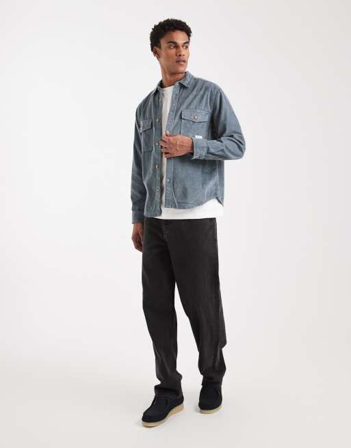 ASOS DESIGN cord overshirt with badge in blue, 2 of 5