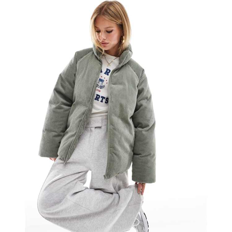 Asos design cord padded jacket sale