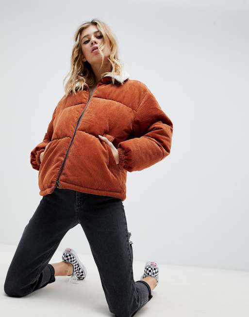 Asos design 2025 cord padded jacket