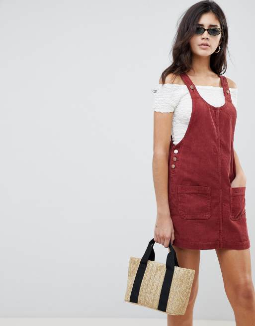 Asos cord 2025 pinafore dress