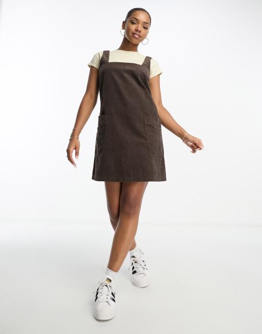 Asos cord outlet pinafore dress