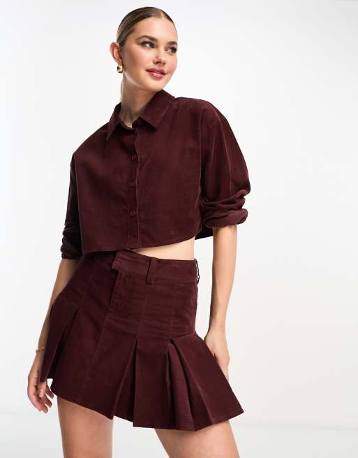 Burgundy shop skirt asos