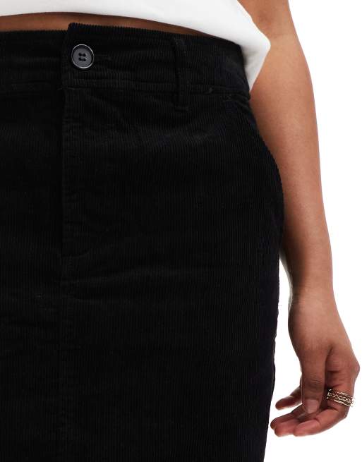 ASOS DESIGN cord pocket a line mini skirt in black ASOS