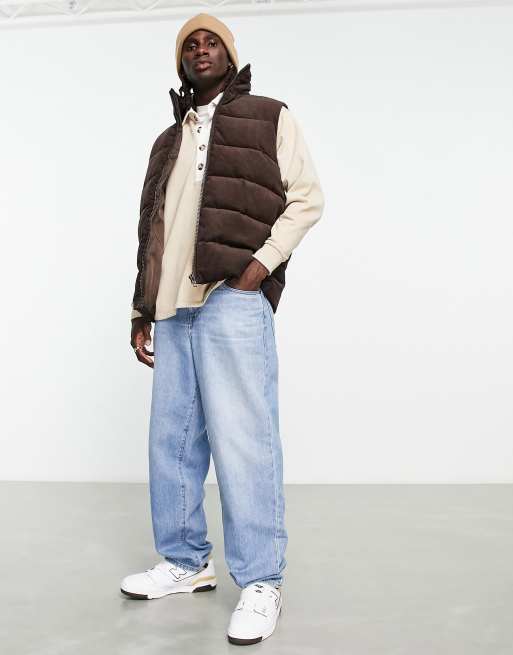 ASOS DESIGN puffer vest in brown