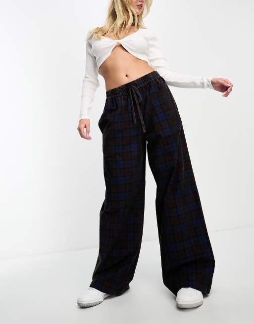 ASOS DESIGN cord barrel leg pants in white