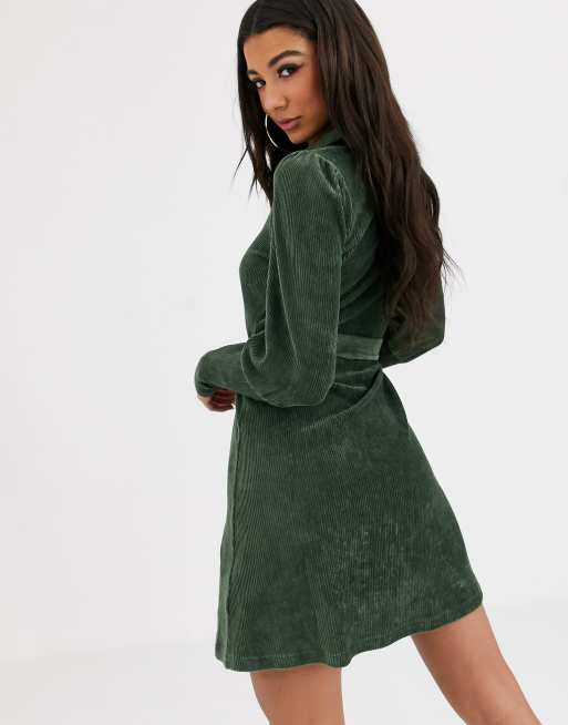 ASOS DESIGN cord shirt mini dress