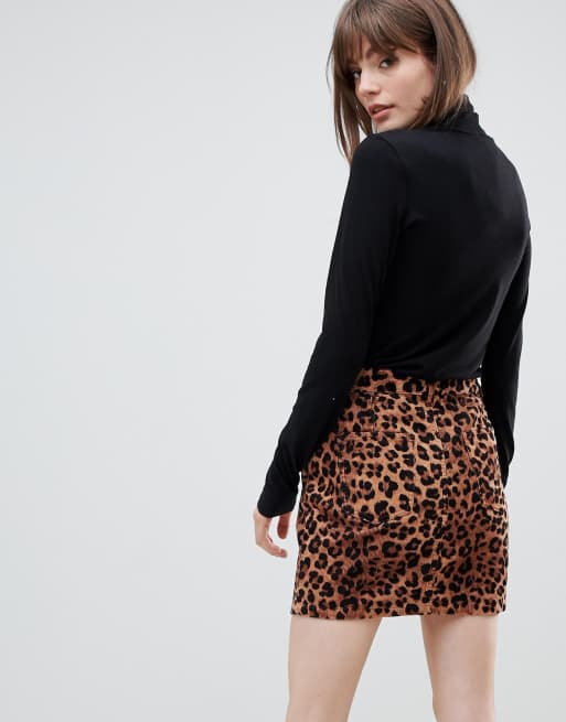 Leopard 2025 corduroy skirt