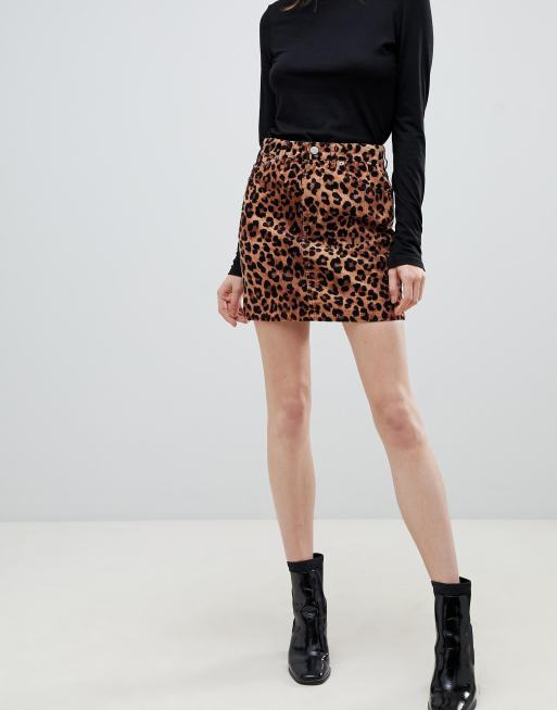 Leopard 2025 corduroy skirt