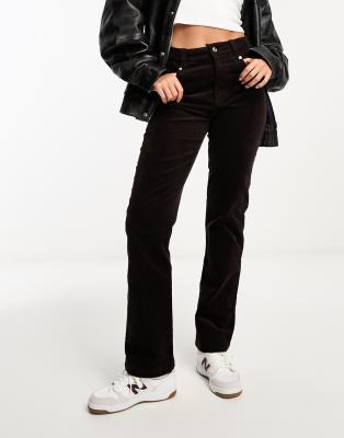ASOS DESIGN cord slim pants in chocolate