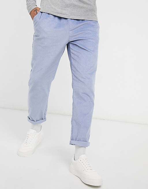 ASOS DESIGN cord slim pants in dusty blue | ASOS