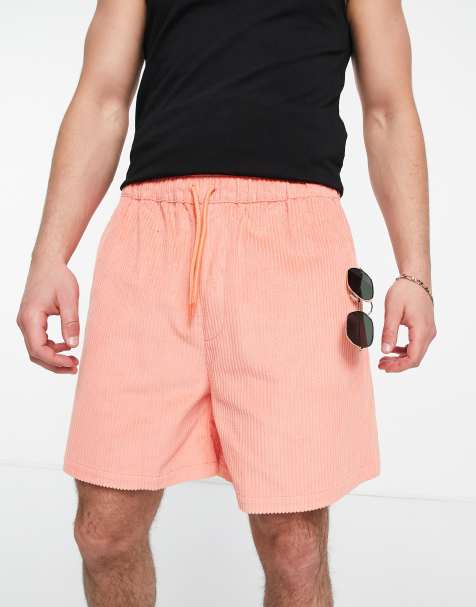 ASOS DESIGN cord slim shorts with cargo pockets in white