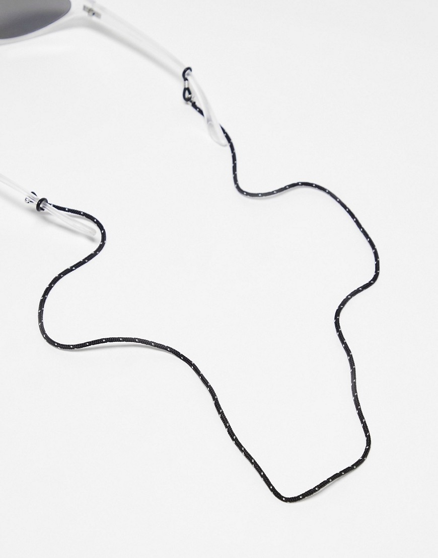 ASOS DESIGN cord sunglass chain in black and white