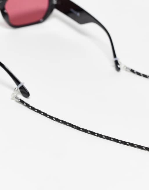 ASOS DESIGN cord sunglasses chain in black and white | ASOS