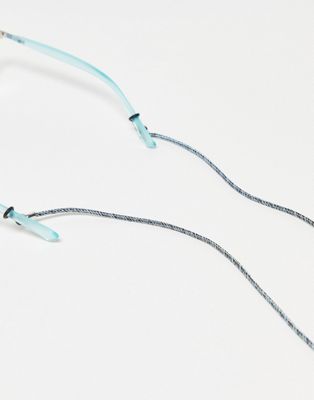 ASOS DESIGN cord sunglasses chain in sporty blue