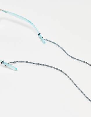 Asos Design Cord Sunglasses Chain In Sporty Blue
