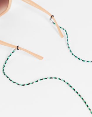 ASOS DESIGN cord sunglasses chain in sporty green multicolour  - ASOS Price Checker