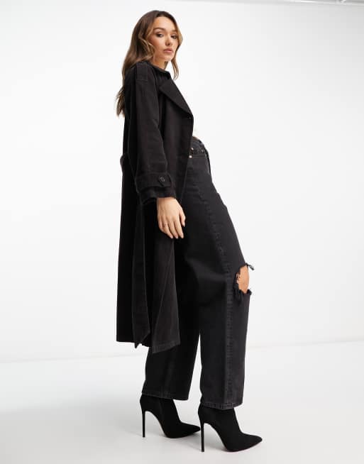 Asos black hot sale duster coat