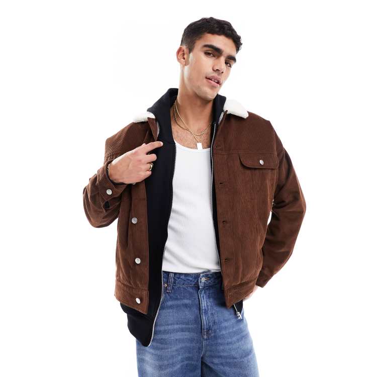 Asos design cord online western jacket in mustard