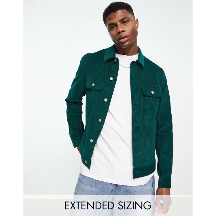 Dark green hot sale denim jacket