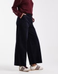 [ASOS DESIGN] ASOS DESIGN cord wide leg ankle grazer pants in navy 6 Navy