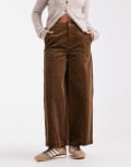 [ASOS DESIGN] ASOS DESIGN cord wide leg cropped pants in biscuit-Neutral 10 Biscuit