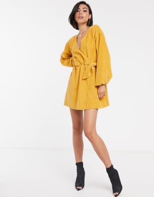 yellow cord dress